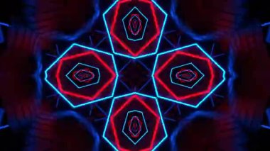 Gelecekçi Siberpunk VJ Döngü Neon Tüneli Girdabı ve Arıza Parçacıkları