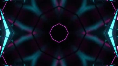 Gelecekçi Siberpunk VJ Döngü Neon Tüneli Girdabı ve Arıza Parçacıkları
