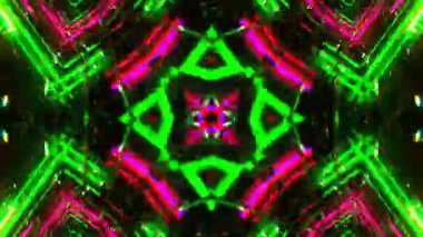 Gelecekçi Siberpunk VJ Döngü Neon Tüneli Girdabı ve Arıza Parçacıkları