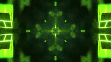 Gelecekçi Siberpunk VJ Döngü Neon Tüneli Girdabı ve Arıza Parçacıkları