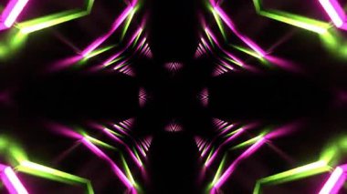 Gelecekçi Siberpunk VJ Döngü Neon Tüneli Girdabı ve Arıza Parçacıkları