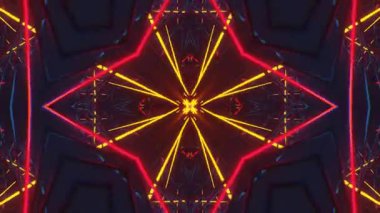 Gelecekçi Siberpunk VJ Döngü Neon Tüneli Girdabı ve Arıza Parçacıkları