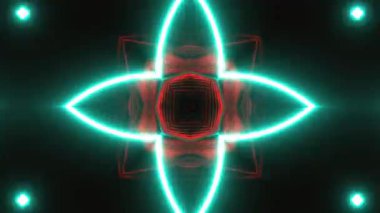 Gelecekçi Siberpunk VJ Döngü Neon Tüneli Girdabı ve Arıza Parçacıkları