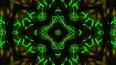 Gelecekçi Siberpunk VJ Döngü Neon Tüneli Girdabı ve Arıza Parçacıkları