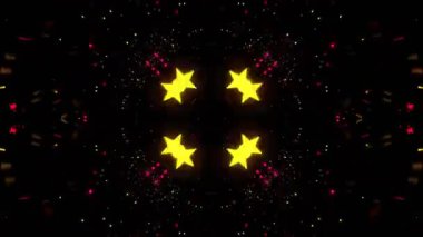 Gelecekçi Siberpunk VJ Döngü Neon Tüneli Girdabı ve Arıza Parçacıkları