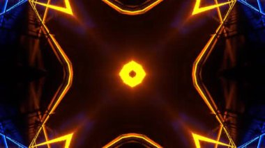 Gelecekçi Siberpunk VJ Döngü Neon Tüneli Girdabı ve Arıza Parçacıkları