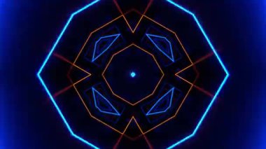 Gelecekçi Siberpunk VJ Döngü Neon Tüneli Girdabı ve Arıza Parçacıkları