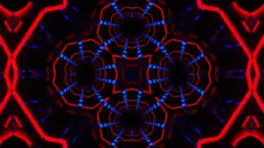 Gelecekçi Siberpunk VJ Döngü Neon Tüneli Girdabı ve Arıza Parçacıkları