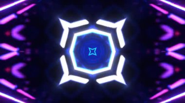 Gelecekçi Siberpunk VJ Döngü Neon Tüneli Girdabı ve Arıza Parçacıkları