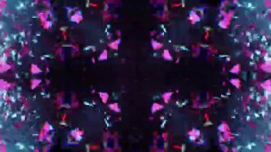 Gelecekçi Siberpunk VJ Döngü Neon Tüneli Girdabı ve Arıza Parçacıkları