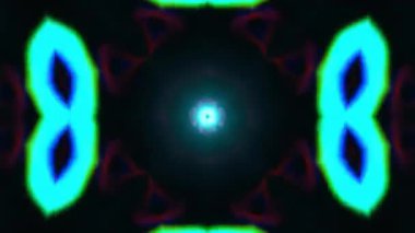 Gelecekçi Siberpunk VJ Döngü Neon Tüneli Girdabı ve Arıza Parçacıkları