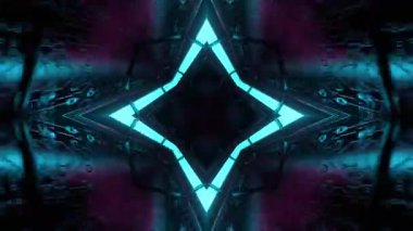 Gelecekçi Siberpunk VJ Döngü Neon Tüneli Girdabı ve Arıza Parçacıkları