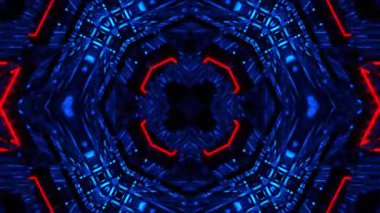 Gelecekçi Siberpunk VJ Döngü Neon Tüneli Girdabı ve Arıza Parçacıkları