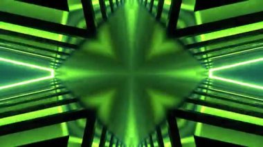 Gelecekçi Siberpunk VJ Döngü Neon Tüneli Girdabı ve Arıza Parçacıkları