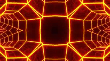 Gelecekçi Siberpunk VJ Döngü Neon Tüneli Girdabı ve Arıza Parçacıkları