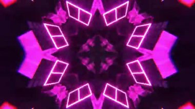 Gelecekçi Siberpunk VJ Döngü Neon Tüneli Girdabı ve Arıza Parçacıkları