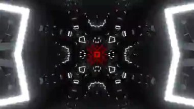 Gelecekçi Siberpunk VJ Döngü Neon Tüneli Girdabı ve Arıza Parçacıkları