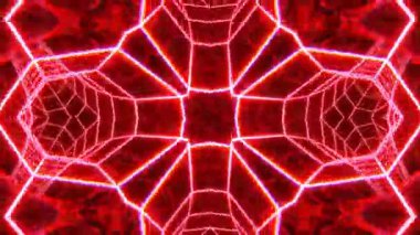 Gelecekçi Siberpunk VJ Döngü Neon Tüneli Girdabı ve Arıza Parçacıkları