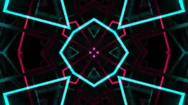 Gelecekçi Siberpunk VJ Döngü Neon Tüneli Girdabı ve Arıza Parçacıkları