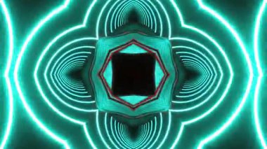 Gelecekçi Siberpunk VJ Döngü Neon Tüneli Girdabı ve Arıza Parçacıkları