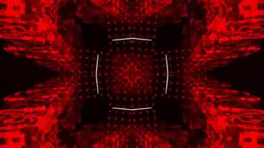 Gelecekçi Siberpunk VJ Döngü Neon Tüneli Girdabı ve Arıza Parçacıkları