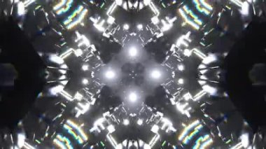 Gelecekçi Siberpunk VJ Döngü Neon Tüneli Girdabı ve Arıza Parçacıkları