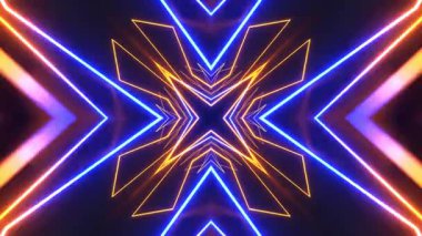 Gelecekçi Siberpunk VJ Döngü Neon Tüneli Girdabı ve Arıza Parçacıkları