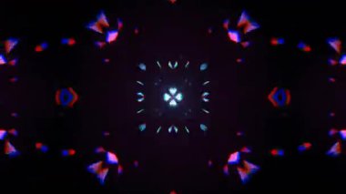 Gelecekçi Siberpunk VJ Döngü Neon Tüneli Girdabı ve Arıza Parçacıkları