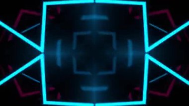 Gelecekçi Siberpunk VJ Döngü Neon Tüneli Girdabı ve Arıza Parçacıkları