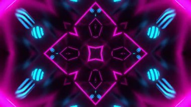 Gelecekçi Siberpunk VJ Döngü Neon Tüneli Girdabı ve Arıza Parçacıkları