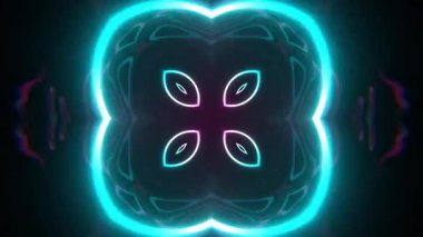 Gelecekçi Siberpunk VJ Döngü Neon Tüneli Girdabı ve Arıza Parçacıkları