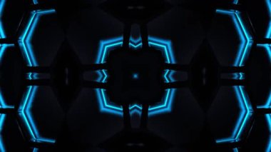 Gelecekçi Siberpunk VJ Döngü Neon Tüneli Girdabı ve Arıza Parçacıkları