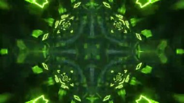 Gelecekçi Siberpunk VJ Döngü Neon Tüneli Girdabı ve Arıza Parçacıkları