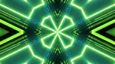 Gelecekçi Siberpunk VJ Döngü Neon Tüneli Girdabı ve Arıza Parçacıkları