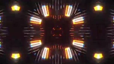 Gelecekçi Siberpunk VJ Döngü Neon Tüneli Girdabı ve Arıza Parçacıkları