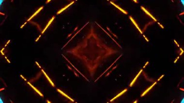 Gelecekçi Siberpunk VJ Döngü Neon Tüneli Girdabı ve Arıza Parçacıkları