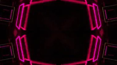 Gelecekçi Siberpunk VJ Döngü Neon Tüneli Girdabı ve Arıza Parçacıkları