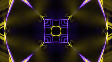 Gelecekçi Siberpunk VJ Döngü Neon Tüneli Girdabı ve Arıza Parçacıkları