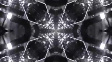 Gelecekçi Siberpunk VJ Döngü Neon Tüneli Girdabı ve Arıza Parçacıkları