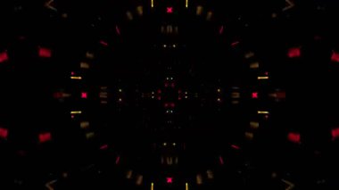 Gelecekçi Siberpunk VJ Döngü Neon Tüneli Girdabı ve Arıza Parçacıkları