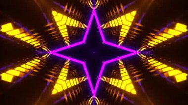 Gelecekçi Siberpunk VJ Döngü Neon Tüneli Girdabı ve Arıza Parçacıkları