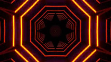 Gelecekçi Siberpunk VJ Döngü Neon Tüneli Girdabı ve Arıza Parçacıkları