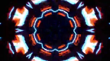 Gelecekçi Siberpunk VJ Döngü Neon Tüneli Girdabı ve Arıza Parçacıkları