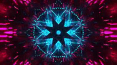 Gelecekçi Siberpunk VJ Döngü Neon Tüneli Girdabı ve Arıza Parçacıkları