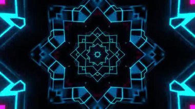 Gelecekçi Siberpunk VJ Döngü Neon Tüneli Girdabı ve Arıza Parçacıkları