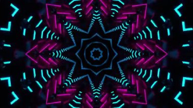 Gelecekçi Siberpunk VJ Döngü Neon Tüneli Girdabı ve Arıza Parçacıkları