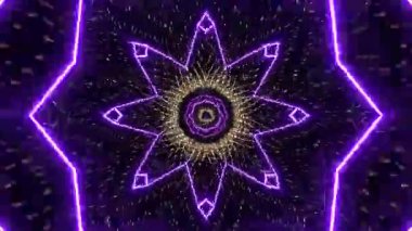 Gelecekçi Siberpunk VJ Döngü Neon Tüneli Girdabı ve Arıza Parçacıkları