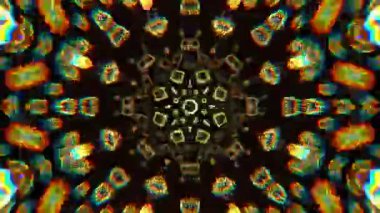 Gelecekçi Siberpunk VJ Döngü Neon Tüneli Girdabı ve Arıza Parçacıkları