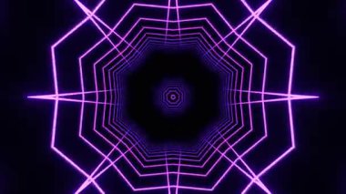 Gelecekçi Siberpunk VJ Döngü Neon Tüneli Girdabı ve Arıza Parçacıkları