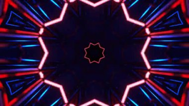 Gelecekçi Siberpunk VJ Döngü Neon Tüneli Girdabı ve Arıza Parçacıkları